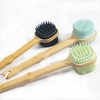 Double Sided Long Handle Silicone Bath Body Brush Shower Rubbing Spa Massage Tool Skin Exfoliating Brush Back Scrubber