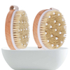 Wholesale Natural Round Shape Boar Bristle Body Brush Exfoliating Wood Bath Brush Made of Bamboo for Shower Massage