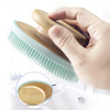 Bath Shower Bamboo Silicone Body Dry Brush Gentle for Skin Exfoliating Back Wash Cleaning Scrub Massager Silicone Body Scrubber