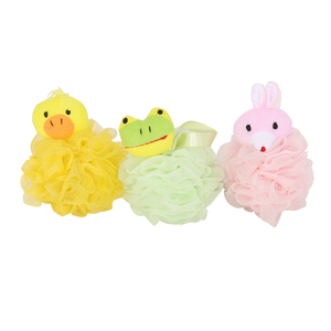 Colorful Cute Animal-Shaped Loofah Mesh Ball Fashionable Kids Shower Scrubbers for Baby Bath Sea Sponge Body Skin Cleaning