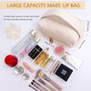 Hot Sales Fashional Pu Wholesale New Travel PU Quilted Cosmetic Bags Set Women Transparent Zipper Makeup Bags