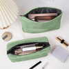 Hot Sale Fashion Large Capacity Zipper Custom Travel Corduroy Makeup Cosmetic Bag