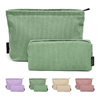 Hot Sale Fashion Large Capacity Zipper Custom Travel Corduroy Makeup Cosmetic Bag