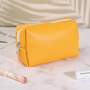 Custom Logo Waterproof Wash Bag Small Pu Vegan Leather Cosmetic Pouch Travel Storage Makeup Bag Leather Makeup Bag