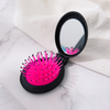 2025 Wide Tooth Wooden Hair Grooming Massager Hair Comb Plastic Hair Brush with Mirror