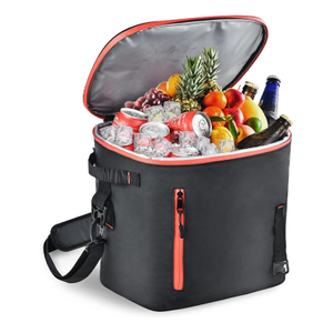 Insulated Cool Bag Portable With Logo Black Blank Cooler Lunch Bag For Food Reusable Thermal Insulated Cooler Bag