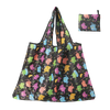 Eco Friendly Reusable Waterproof Polyester Heavy Duty Folding Shopping Bag Foldable Grocery Tote Bag With Custom Printed Logo
