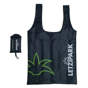 Foldable environmental friendly polyester reusable folding shopping bag