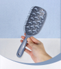 Professional Women's Flexible Curved Hollow Vented Waterproof Hair Massage Comb for Home Hair Styling ABS Handle
