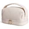 Hot Sales Fashional Pu Wholesale New Travel PU Quilted Cosmetic Bags Set Women Transparent Zipper Makeup Bags