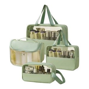 Custom Clear Pvc Travel Wash Bag Toiletry Waterproof Plastic Cosmetic Makeup Bag for Bathroom