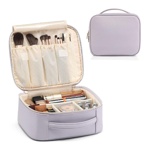 Waterproof Oxford Storage Travel Brush Organizer Make Up Case Toiletry Makeup Bag Cosmetic Bag With Hard Dividers
