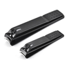 Beauty Wholesale Gift Carbon Steel Small Finger Cutter Big Nail Clipper Professional 3pcs Black Men Nail Clipper Set