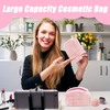 Promotion gift travel accessories fur pink cosmetics travel bag wholesale custom makeup bag pouch for girls mini cosmetics bag