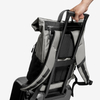 High Quality In Stock Custom Waterproof PU Leather Roll Top Backpack Business Travel Computer Backpack For Men