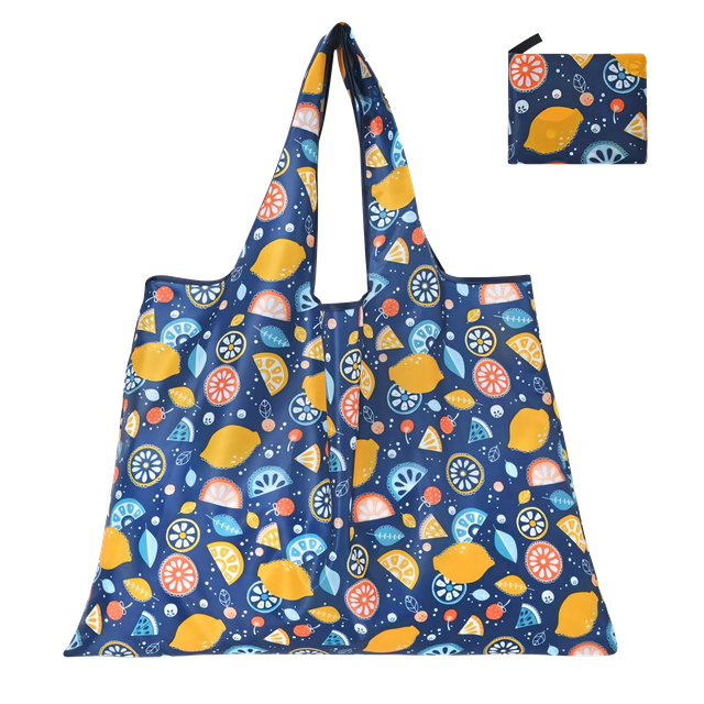 Storage Eco Shopping Bag Sturdy Portable Grocery Stripe Nylon Reusable Foldable Large Tote Travel Machine Washable