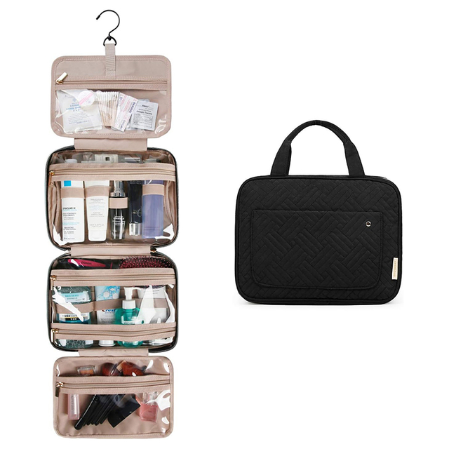 Large Capacity Travel Women Toiletry Bag Waterproof Hanging Mesh Cosmetic Makeup Bag With Compartments