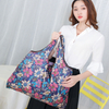 Custom Made Fashion Design Eco Ripstop Grocery Carry Packaging Foldable Recycle Reusable Nylon Fabric Shopping Bag With Logo