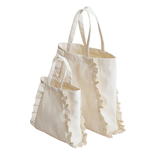 2025 Women's Fashion Reusable Custom Pattern Printable Plain Sublimation Blank Recycled Canvas Shopping Tote Bag