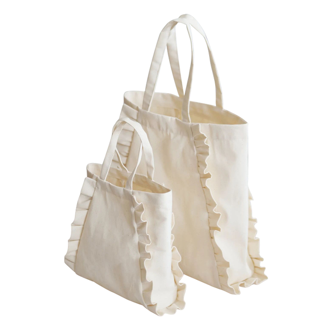 2025 Women's Fashion Reusable Custom Pattern Printable Plain Sublimation Blank Recycled Canvas Shopping Tote Bag