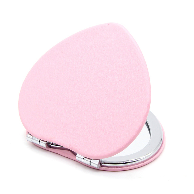 Wholesale Cute Makeup Mirror Handmade Custom Private Label Mirror Double-sided Folding Mini PU Mirrors