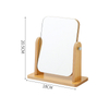 Wholesale Handheld Single-Sided Lighted Foldable Desktop Makeup Mirror Logo Wooden Frame Digital Print Small Holiday Bedroom