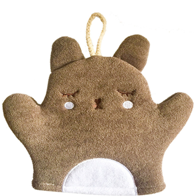 Cute Cartoon Animal Bathing Gloves Double-sided Towel Household Rubbing Plaster Bath Gloves Exfoliating Baby Bath Sponge