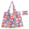Eco Friendly Reusable Waterproof Polyester Heavy Duty Folding Shopping Bag Foldable Grocery Tote Bag With Custom Printed Logo