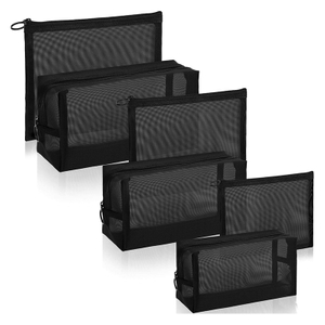 High Quality Custom Nylon Mesh Cosmetic Bag Travel Cosmetic Zipper Pouch Woman Makeup bag For Lady