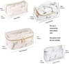 4PK Women Waterproof Marble Makeup Bag Large Cosmetic Organizer Travel Train Case Portable Storage Bags