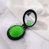 2025 Wide Tooth Wooden Hair Grooming Massager Hair Comb Plastic Hair Brush with Mirror